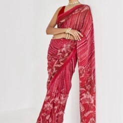 Midha Saree - Red -Abhinaya shop AD 20F22MA105 Red 4