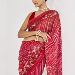 Midha Saree - Red -Abhinaya shop AD 20F22MA105 Red 5