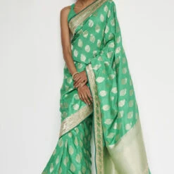 Adaj Benarasi Saree - Green