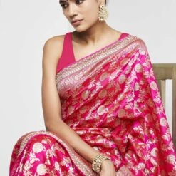 Madhurima Benarasi Saree - Pink -Abhinaya shop AD BSR112A Pink 4