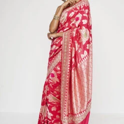 Neeva Benarasi Saree - Red -Abhinaya shop AD BSR92 RED 3