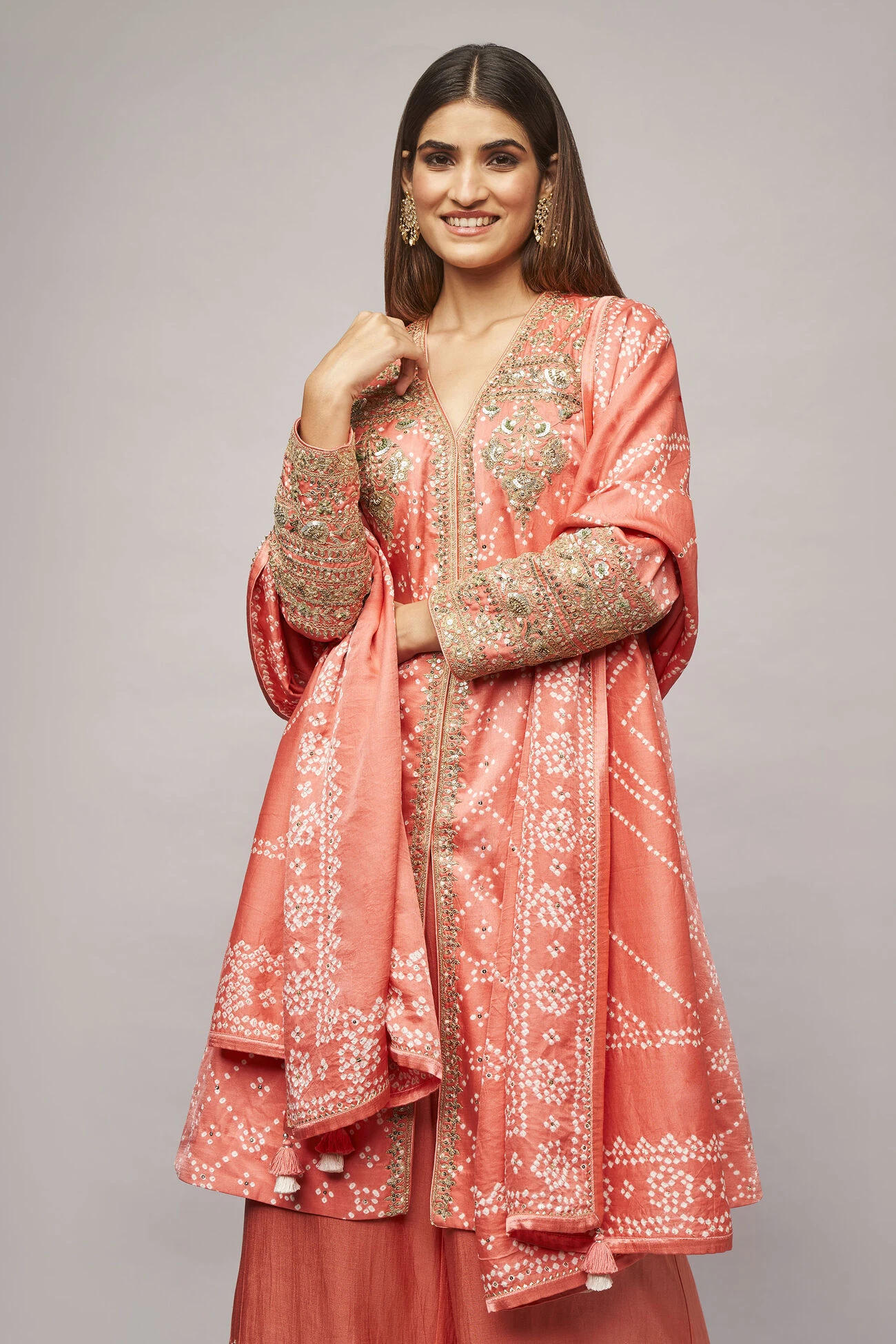 Ganavi Bandhani Kurta Set – Blush 2 Ganavi Bandhani Kurta Set – Blush - Image 2