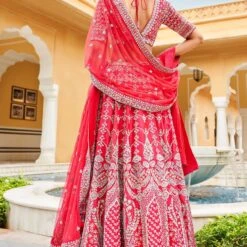 Mythili Lehenga Set-Berry Sorbet -Abhinaya shop AD F21R4 BerrySorbet 3