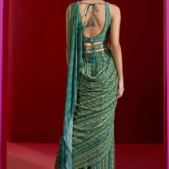 Phaedra Saree - Green -Abhinaya shop AD F22MA153 GREEN 2