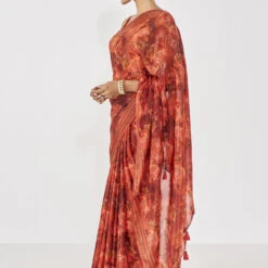 Tanaz Saree - Orange -Abhinaya shop AD F22MA204 Orange 2