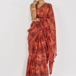 Tanaz Saree - Orange -Abhinaya shop AD F22MA204 Orange 4