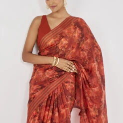 Tanaz Saree - Orange -Abhinaya shop AD F22MA204 Orange 5