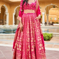 Valimai Lehenga Set -Hot Pink