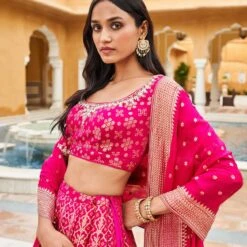 Valimai Lehenga Set -Hot Pink -Abhinaya shop AD F22R11 HotPink 4