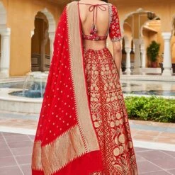 Valimai Lehenga Set - Red -Abhinaya shop AD F22R11 Red 3