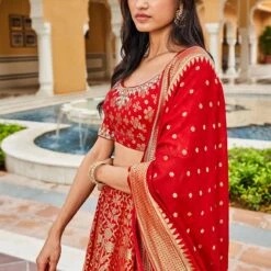 Valimai Lehenga Set - Red -Abhinaya shop AD F22R11 Red 4