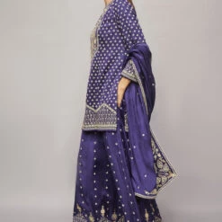 Saanjh Sharara Set-Purple -Abhinaya shop AD F22R140 Purple 4