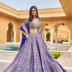 Aniq Lehenga Set - Blue