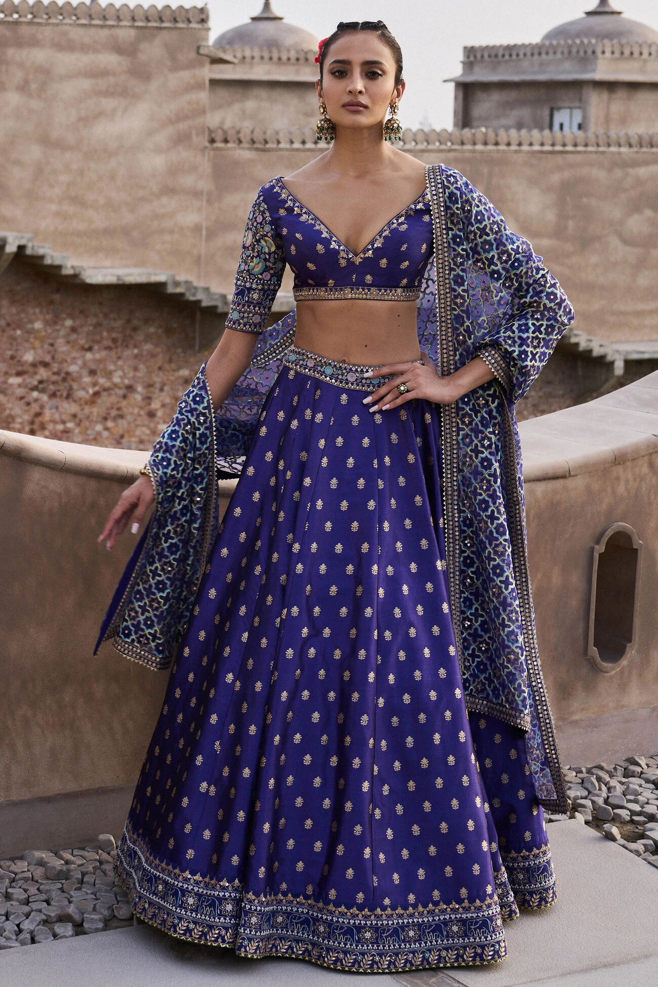 Ezra Lehenga - Blue 1 Ezra Lehenga - Blue