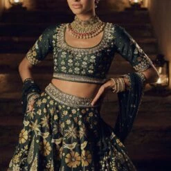 Kimaya Lehenga - Green -Abhinaya shop AD F22R5​​ Green 3