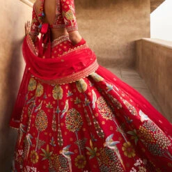 Visvam Lehenga - Red -Abhinaya shop AD F22R620 Red 3
