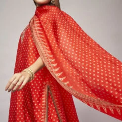 Nikhara Kurta Set - Red -Abhinaya shop AD F22RM117​ Red 4