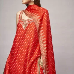 Nikhara Kurta Set - Red -Abhinaya shop AD F22RM117​ Red 5