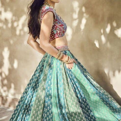 Kavi Lehenga - Sage -Abhinaya shop AD F22RN158 Sage20Green 3