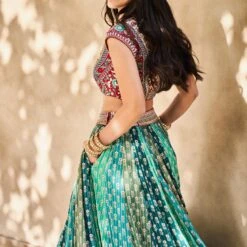 Kavi Lehenga - Sage -Abhinaya shop AD F22RN158 Sage20Green 4