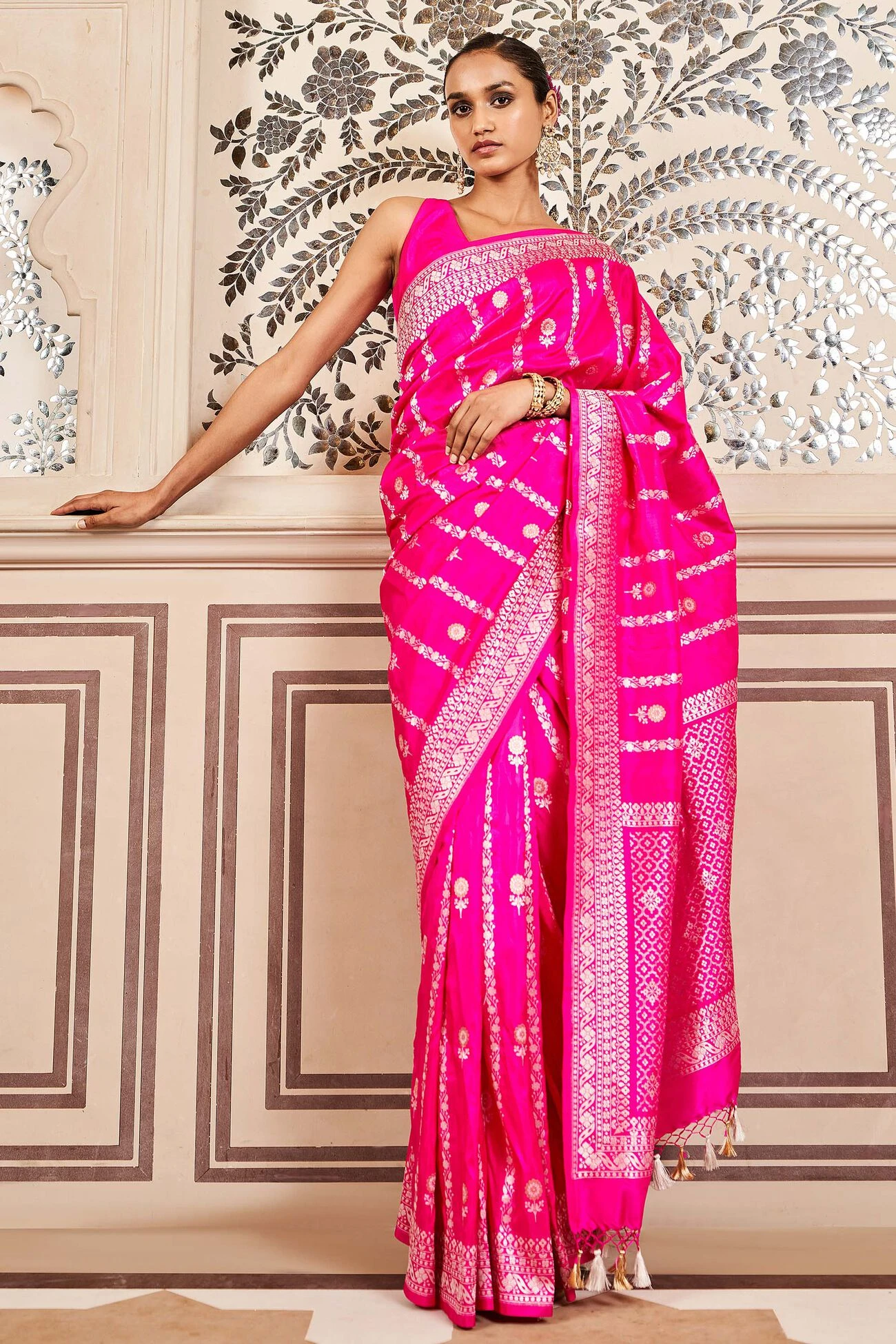 Sravya Benarasi Saree - Pink 1 Sravya Benarasi Saree - Pink
