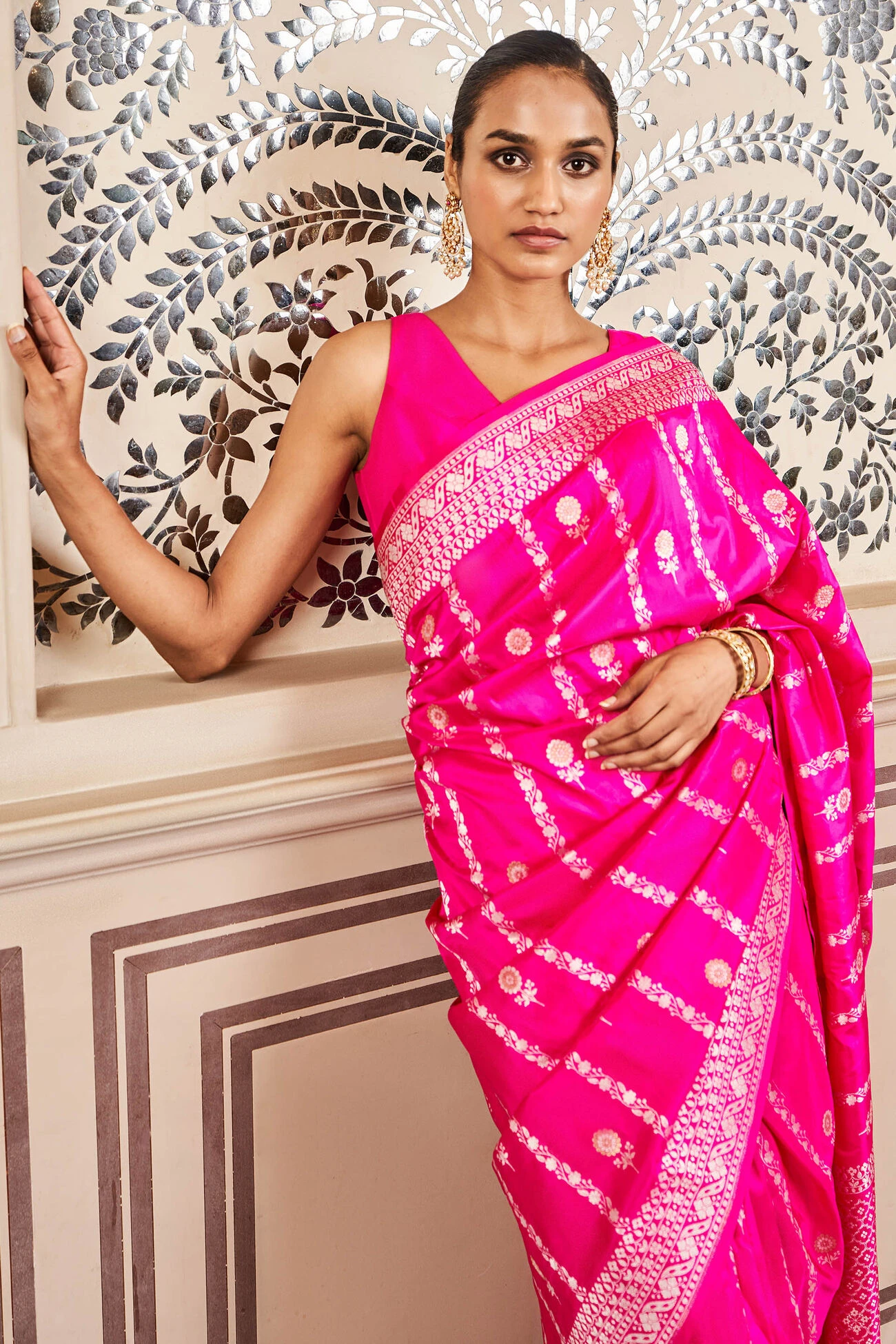 Sravya Benarasi Saree - Pink 4 Sravya Benarasi Saree - Pink - Image 4