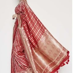 Hargun Benarasi Saree - Red 10 Hargun Benarasi Saree - Red -Abhinaya shop BSR109 Red 3