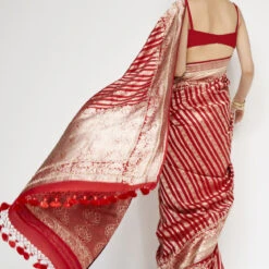 Hargun Benarasi Saree - Red 11 Hargun Benarasi Saree - Red -Abhinaya shop BSR109 Red 4