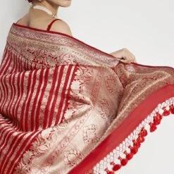 Hargun Benarasi Saree - Red 14 Hargun Benarasi Saree - Red -Abhinaya shop BSR109 Red 7
