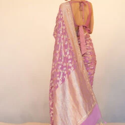 Nitara Benarasi Saree - Lilac -Abhinaya shop BSR125 Lilac 4