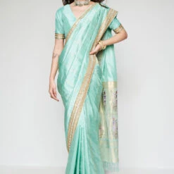 Mithila Benarasi Saree - Powder Blue