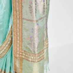Mithila Benarasi Saree - Powder Blue -Abhinaya shop BSR14 PWBL 5
