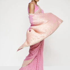 Ekisha Benarasi Saree - Pink -Abhinaya shop BSR21 pink 4