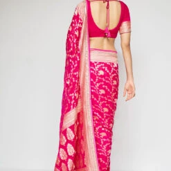Lavanya Benarasi Saree - Hot Pink -Abhinaya shop BSR63 HOT PINK 4