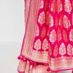Lavanya Benarasi Saree - Hot Pink -Abhinaya shop BSR63 HOT PINK 5