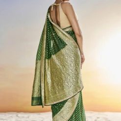Lekha Benarasi Saree- Green -Abhinaya shop BSR64 GREEN 3