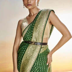 Lekha Benarasi Saree- Green -Abhinaya shop BSR64 GREEN 6