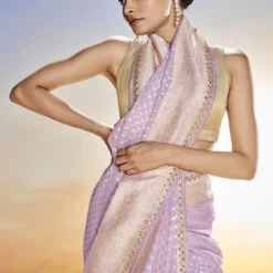Lekha Benarasi Saree- Lilac -Abhinaya shop BSR64 LILAC 6