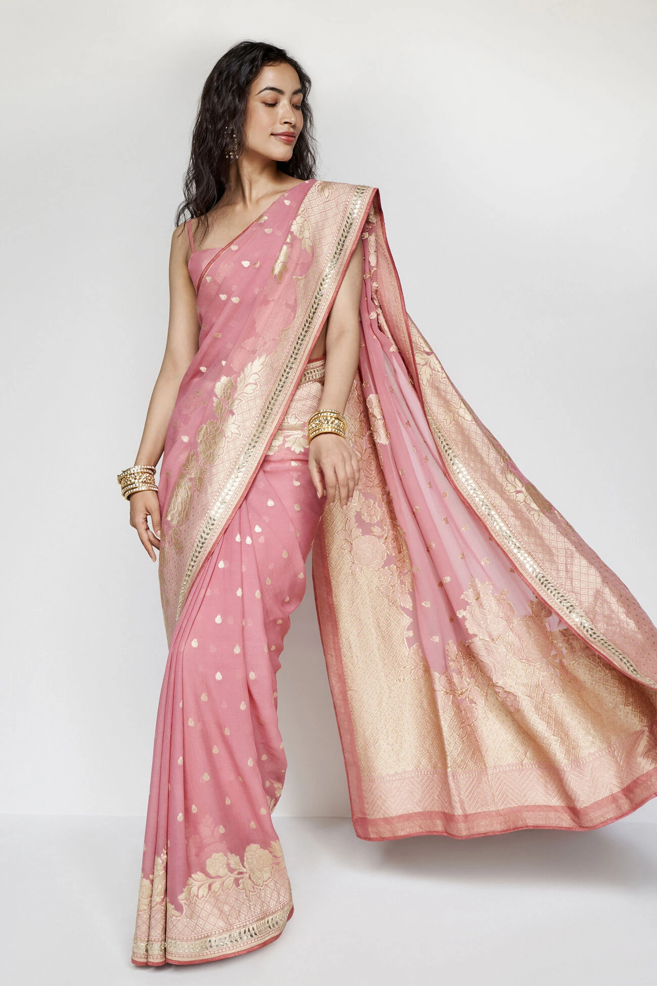 Abhinaya Benarasi Saree - Blush 4 Abhinaya Benarasi Saree - Blush - Image 4