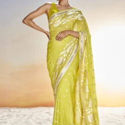 Abhinaya Benarasi Saree - Lime
