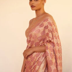 Gul Benarasi Saree - Blush -Abhinaya shop BSR73 Blush 5