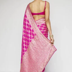 Gul Benarasi Saree - Pink -Abhinaya shop BSR73 Pink 5