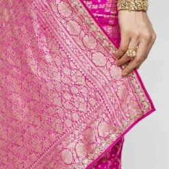 Gul Benarasi Saree - Pink -Abhinaya shop BSR73 Pink 7