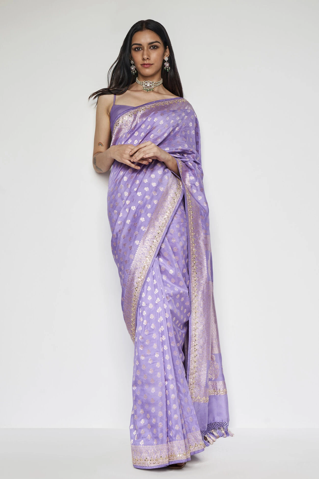Briti Benarasi Saree - Lilac 1 Briti Benarasi Saree - Lilac