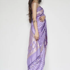 Briti Benarasi Saree - Lilac 9 Briti Benarasi Saree - Lilac -Abhinaya shop BSR80 Lilac 3