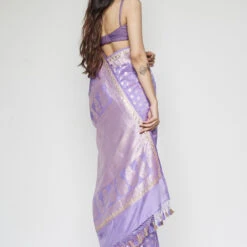 Briti Benarasi Saree - Lilac 10 Briti Benarasi Saree - Lilac -Abhinaya shop BSR80 Lilac 4
