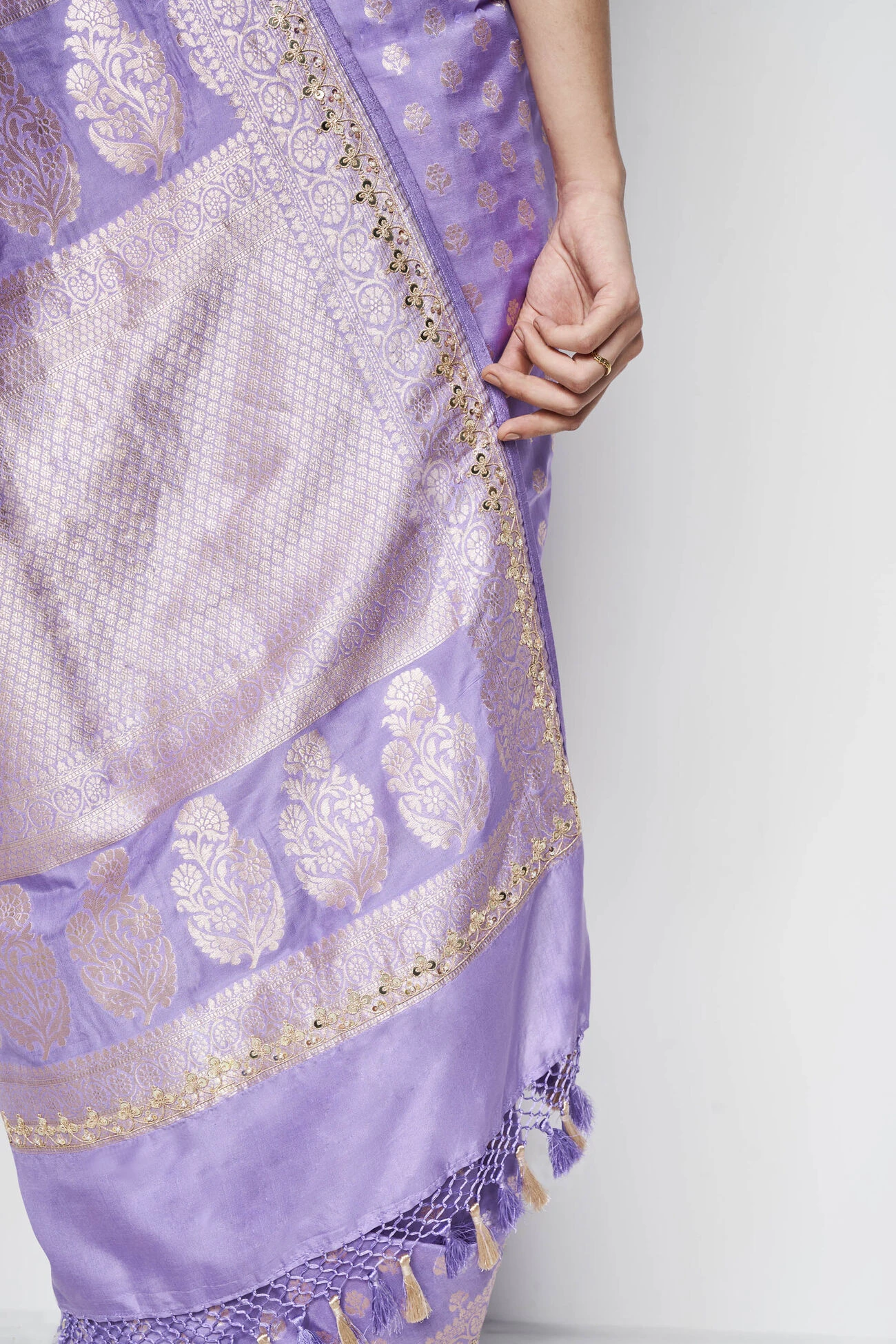 Briti Benarasi Saree - Lilac 6 Briti Benarasi Saree - Lilac - Image 6