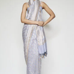 Madhusmita Benarasi Saree - Grey -Abhinaya shop BSR84 Grey 4