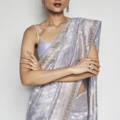 Madhusmita Benarasi Saree - Grey -Abhinaya shop BSR84 Grey 5