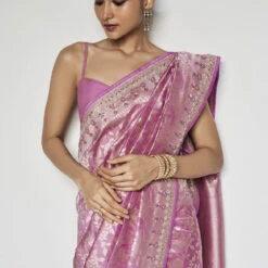 Kiruba Benarasi Saree - Pink -Abhinaya shop BSR87 Pink 5